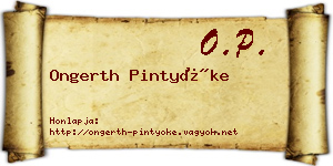 Ongerth Pintyőke névjegykártya